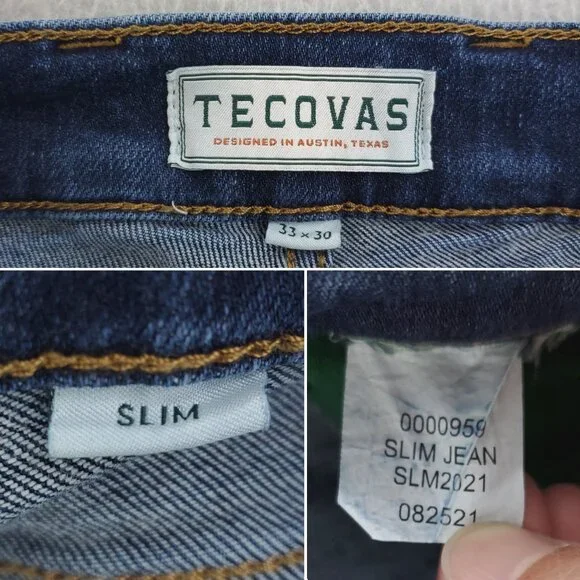 Tecovas Jeans Slim Stretch Straight Leg Denim Men's "33x30" Actual 32x31 - Picture 3 of 10